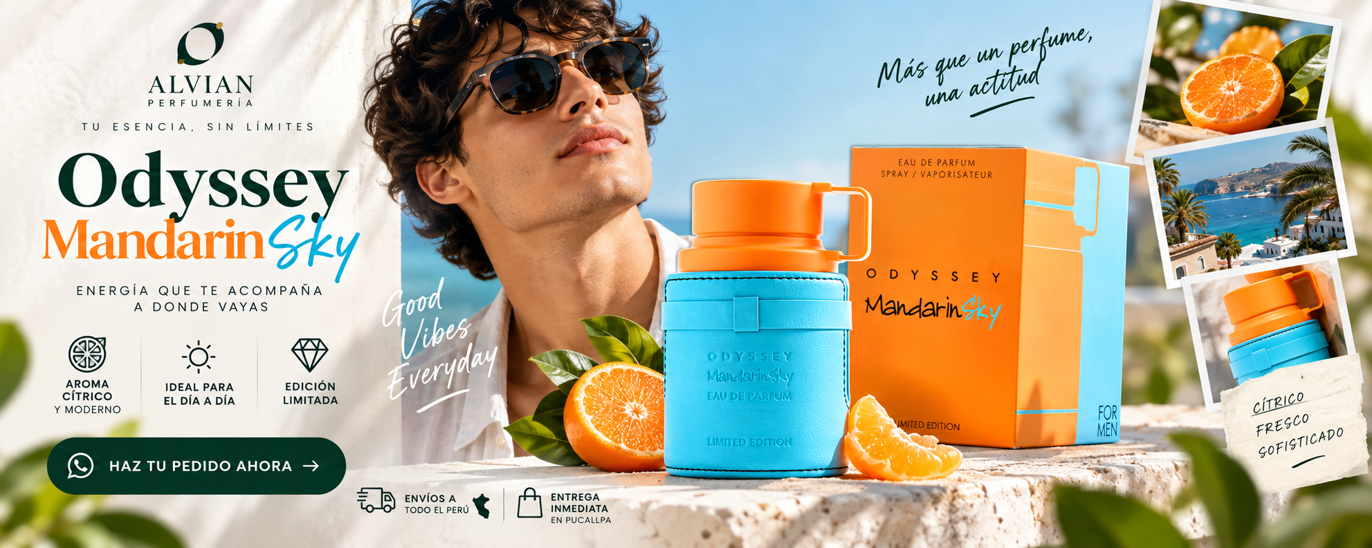 Perfume Odyssey Mandarin Sky de Armaf disponible en Alvian Perfumería con envíos a todo el Perú